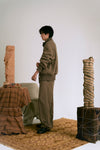 AVIVA JIFEI XUE 25 Autumn/Winter Knitted Elastic Jacket/Drawstring Pants AJX-FW25-DKB-NBWHK-Natural Beige Jacket